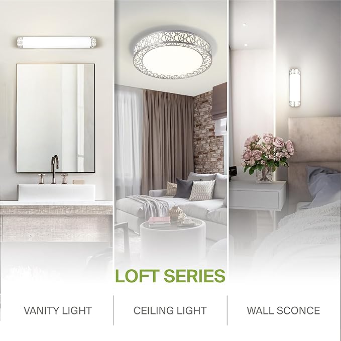 ASD 16 Inch LED Flush Mount Ceiling Light Fixture for Bedroom, 28W 1752LM 5CCT 2700K-5000K, Triac Dimmable Lights, Dining, Living Room, Kitchen Lamps, Modern Home Lighting Fixtures, Nickel, ETL