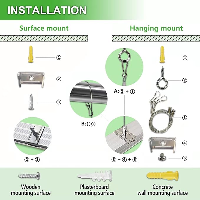 Skymoatled 2Pack 8FT LED Shop Light Garage Lights,100W 6000K 15000LM White Light,Hanging/Surface Mount,Plug and Play,Super Bright T8 Tube Light,Linkable LED Shop Lights for Warehouse Workshop Basement