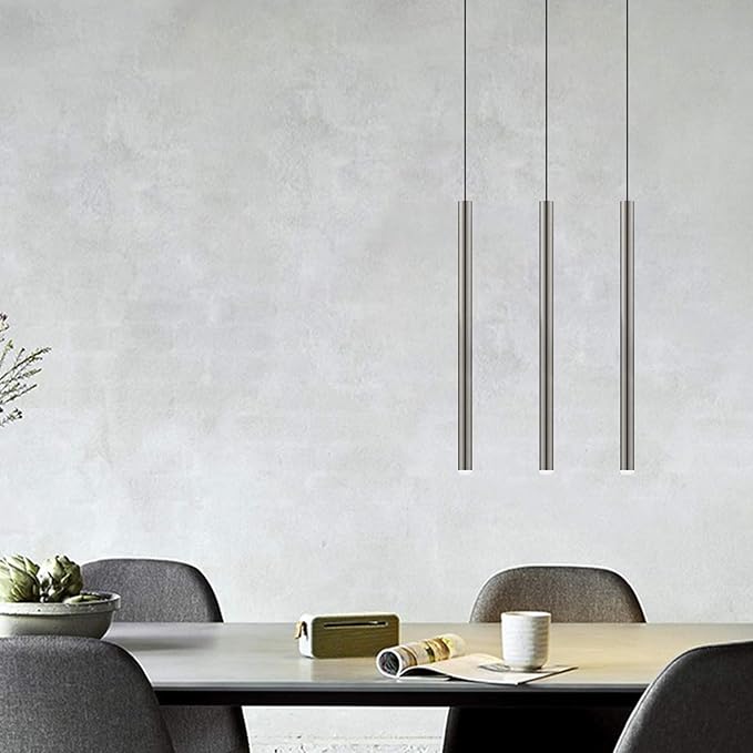 contec development CANALIS 3 Mini Pendant Lighting Nickel - LED Hanging Light Fixture for Kitchen Island, Bar, Foyer - Cluster Pendants - Dimmable, Adjustable Wire, Lamp Bulb Included