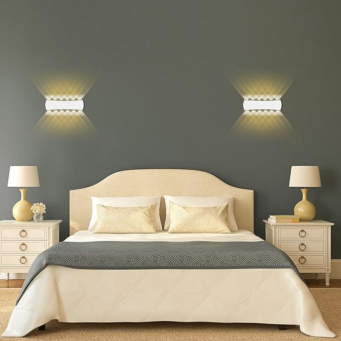 Kawell 12W Modern Wall Sconces LED Wall Light Up Down Indoor Outdoor Aluminum Wall Lamp LED Waterproof IP65 for Bedroom Living Room Bathroom Stairs Hallway Corridor Porch, White 3000K
