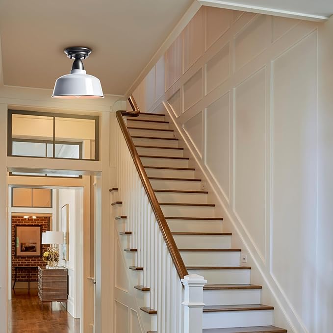 White Ceiling Light Fixture Macarons Indoor Hallway Ceiling Light Kitchen Over Sink Laundry Basement 10 in Barn Outdoor Ceiling Lights for Porch…
