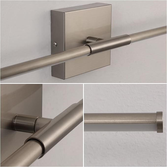 JONATHAN Y 32" Nickel Modern Dimmable Integrated LED Wall Sconce, Minimalist Adjustable Metal Vanity Light for Bathroom Mirror, Bedroom, Hallway, 3000K, ETL Listed (JYL7040E)