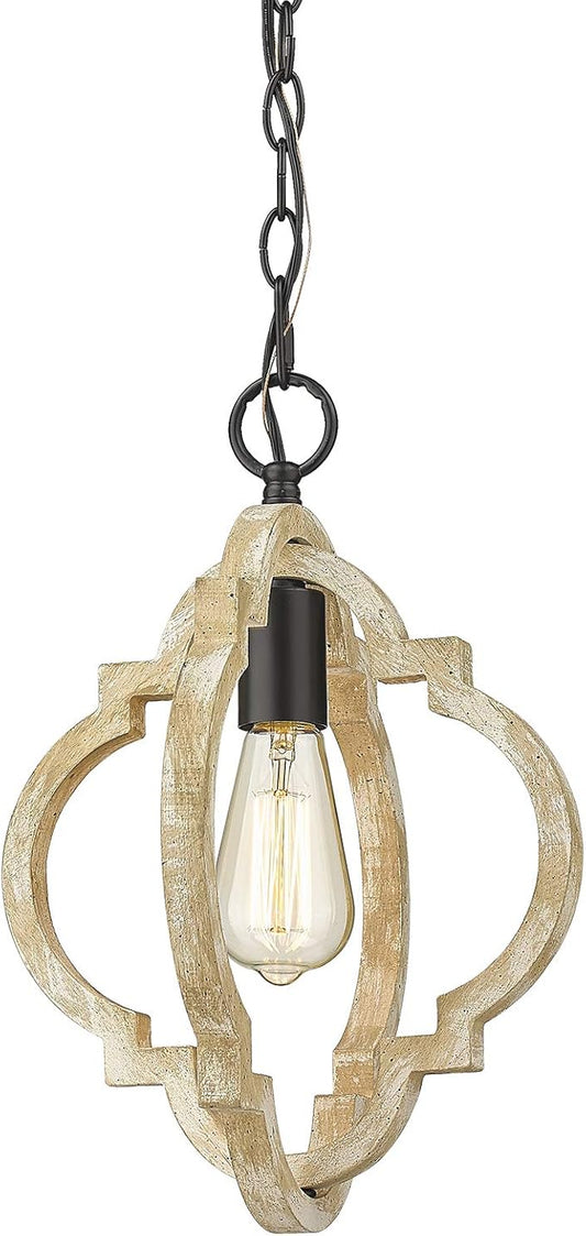 Pendant Lights for Kitchen Island, Farmhouse Wood Light Fixtures, Adjustable Height Hanging Pendant Lights for Foyer, Dining Room, Entryway