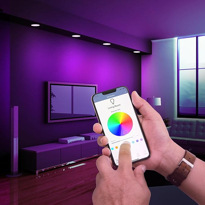 Feit Electric 4 Inch Smart Recessed Light, Color Changing and Tunable White, 2.4GHz WiFi Retrofit LED Downlight E26 Base, No Hub, Works with Alexa and Google, Dimmable 50W Equi, CRI90, LEDR4/RGBW/AG
