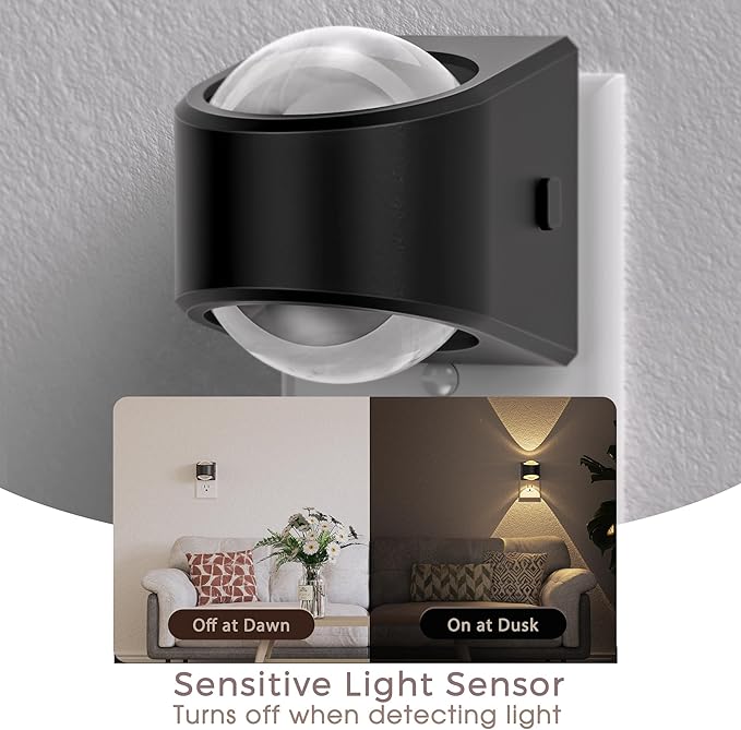 Briignite Projector Night Light, Night Lights Plug into Wall, Soft White for Bedroom, Dimmable Brightness Dusk to Dawn Nightlight for Kids, Nursery, Bathroom, Home Decor, Gaming Room