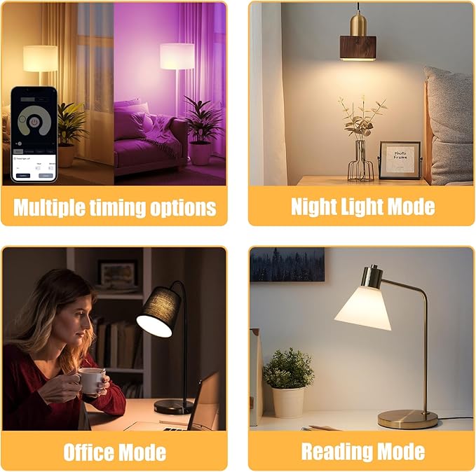 E26 2.4Ghz Rechargeable Light Bulb with Remote Control,Battery Operated Light Bulb for Sconces and Lamps, E26 Detachable Charging for Non-Hardwired Fixture,Dimmable 3000K-6500K RGBWW,1Pack