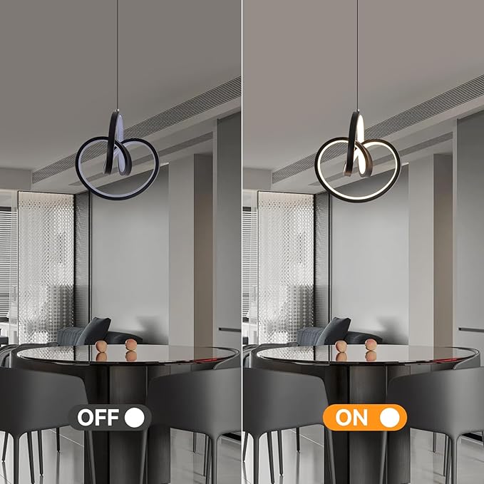 3000~6000K Plug in Pendant Light Fixtures, Touch Switch Hanging Lamp Plug in Modern Pendant Lamp, Black Hanging Light for Kitchen Island, Bedroom, Dining Room, Living Room,1 Pack