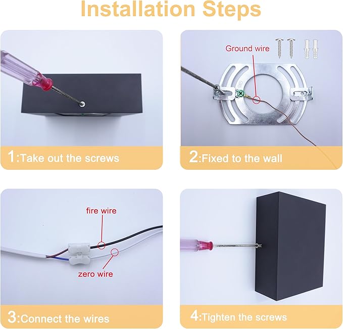 KICAAO LED Wall Sconces Set of Two, 12W Modern Wall Light, Hardwired Aluminum Wall Lamp,Black Up Down Wall Mount Lights for Living Room Hallway Bedroom Decor (Black Warm Light 3000K)