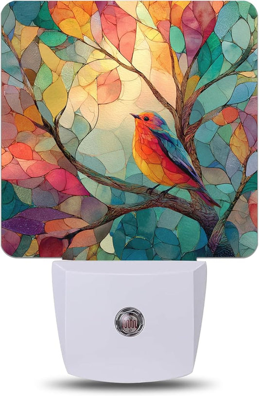 Tree of Life Bird Night Light, Plug-into Wall Nightlight Lamp with Dusk to Dawn Sensor, Led Lamp 0.5W Energy Efficient for Boys Girls Women Men Gifts, Home Decorative