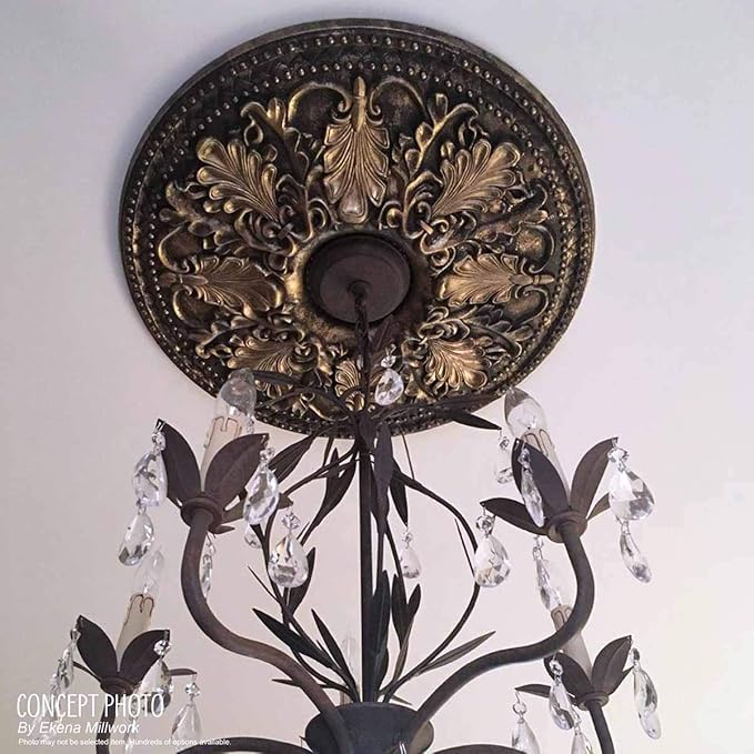 Ekena Millwork 15 3/4"OD x 3 7/8"ID x 3/4"P Berkshire Ceiling Medallion Fits Canopies up to 7" Ceiling Medallion, Bronze Blue Patina