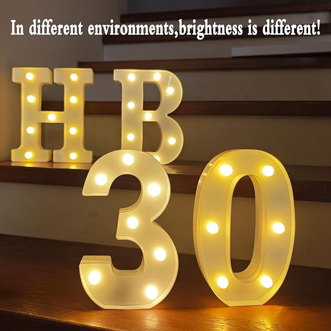 LED Marquee Numbers, Small Light Up Numbers for Party, 8.58 Inch Battery Powered Lighted Number for Birthday, Night Light, Table or Home Decor (Number 3)