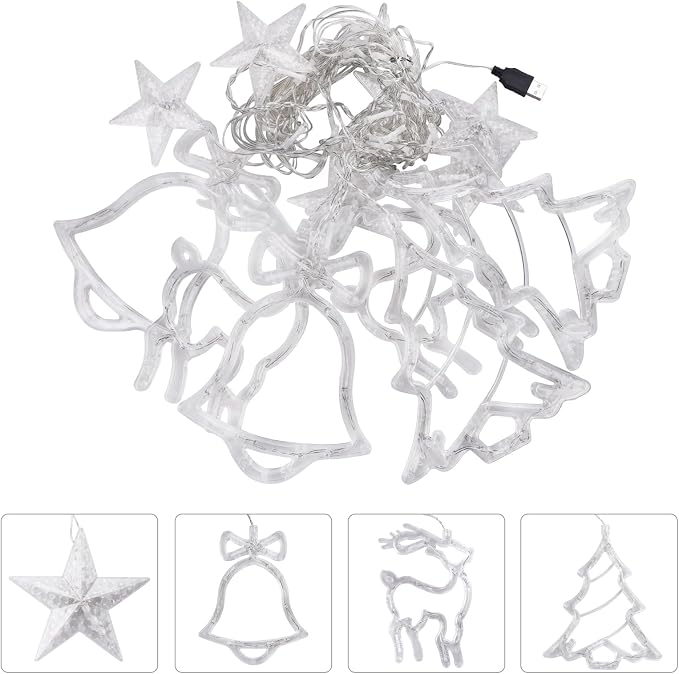 Curtain String Light Decorations 11.48FT Connectable Warm White Hanging Home Lamp USB Powered Fairy Light Indoor/Outdoor for Family Party Decor