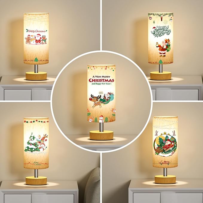 PartageiZ Small Table Lamp for Bedroom - Bedside & Desk Lamp, Minimalist Nightstand Light for Kids, Living & Office Room