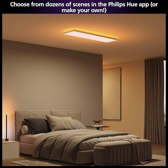 Philips Hue Datura Smart Ceiling Panel (Rectangular 11.81in x 47.24in) White & Color LED Ceiling Light, Bluetooth Compatible, Voice Control with Alexa, Apple Home & Google Assistant