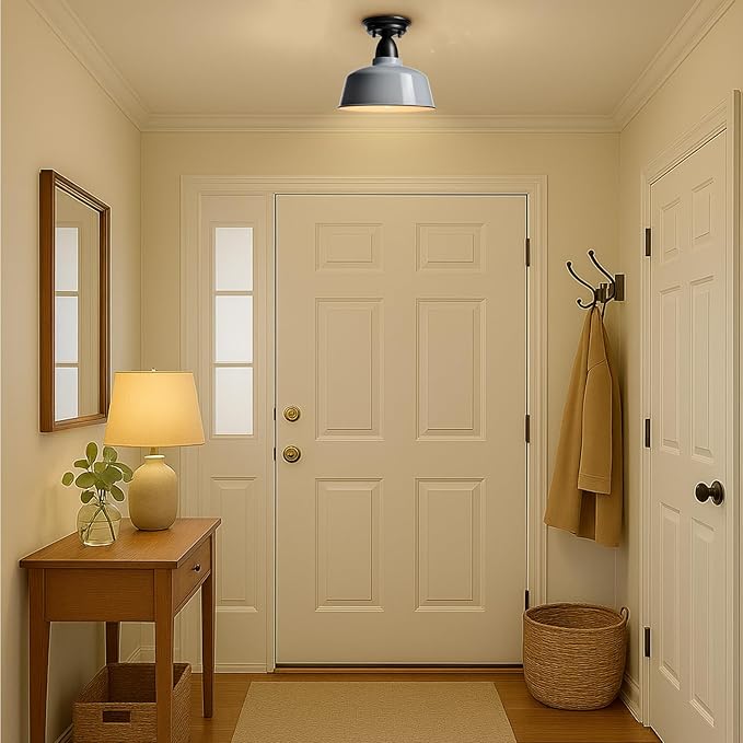 White Ceiling Light Fixture Macarons Indoor Hallway Ceiling Light Kitchen Over Sink Laundry Basement 10 in Barn Outdoor Ceiling Lights for Porch…