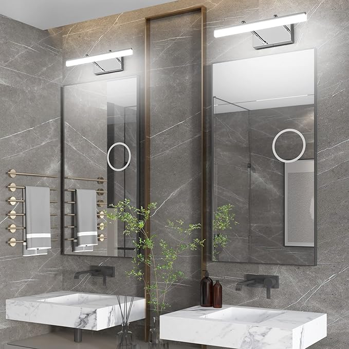 Aipsun 15.7 inch LED Vanity Lights Adjustable Bathroom Wall Light Bathroom Lighting Fixture Over Mirror Chrome Modern Vanity Lighting 5500K