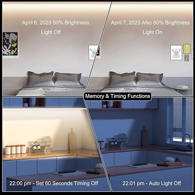 COB LED Strip Light 20ft/6m Tunable White 3000K-6500K, High Lumen CRI 90+ with UL Listed 24V Power Adapter RF Remote for Bedroom Counter Under Cabinet Kitchen Projects