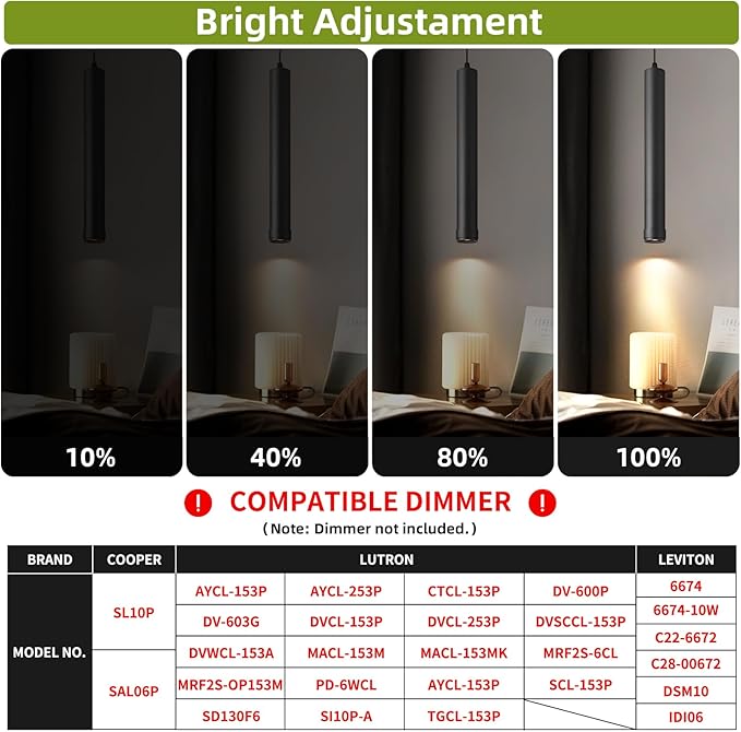 OKELI Black LED Mini Pendant Light, Dimmable Hanging Pendant with Adjustable Beam Angle, 3CCT 2700K–6000K Modern Pendant Light for Kitchen Island, Bar Counter or Bedroom, 7W 14.96", 1 Pack