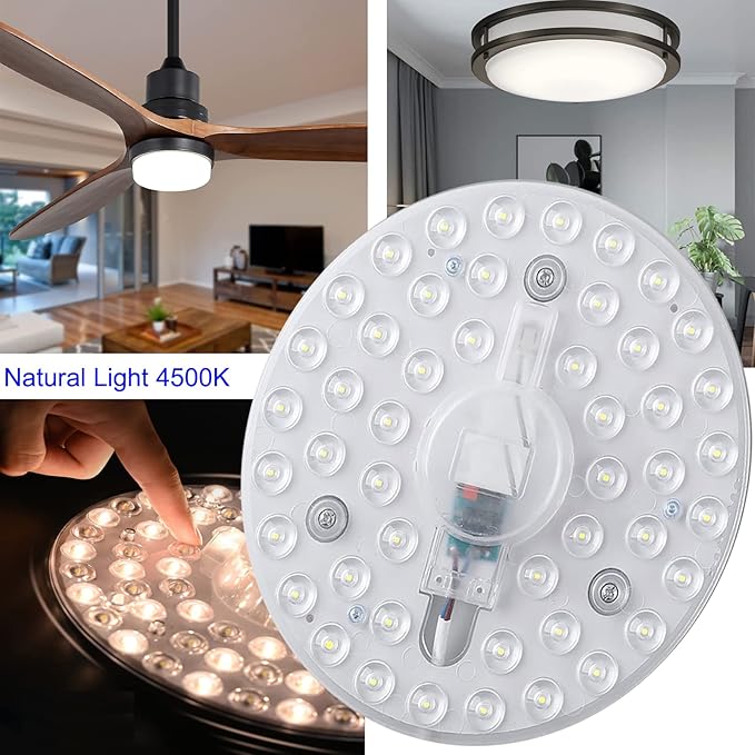 24W LED Kit Board Panel for Flush Mount Ceiling Fan Light,Retrofit LED Engine, 4500K Natural