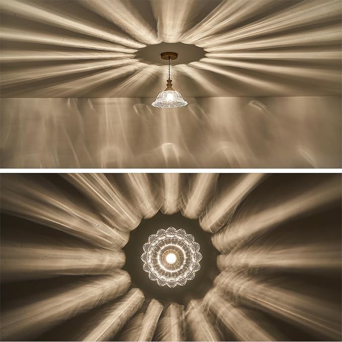 HDDFL Glass Pendant Lights Modern Pendant Lighting Fixtures 11.8 in Brushed Finish Hanging Lamp for Kitchen Island Bedroom Dining Room Coffee Shop Hallway Hotel Living Room