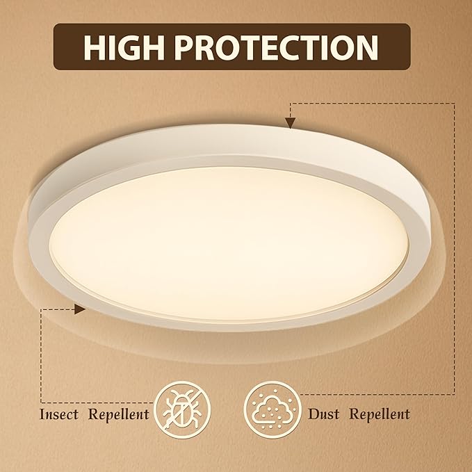 2 Pack LED Dimmable Flush Mount Ceiling Light Fixture, 7 Inch 15W 5CCT (2700K-5000K) Selectable Modern Ceiling Light Close to Ceiling Light,for Bedroom, Kitchen, Bathroom, Hallway