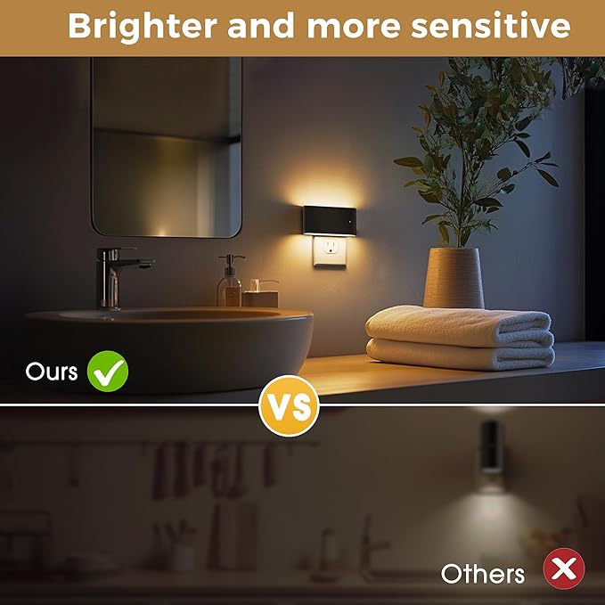 L LOHAS LED Night Light, Dimmable Modern LED Night Lights Plug into Wall,Dusk to Dawn Sensor Night Lights for Kid, 0-100LM 3000K Soft White Nightlight for Hallway Bedroom Stairway