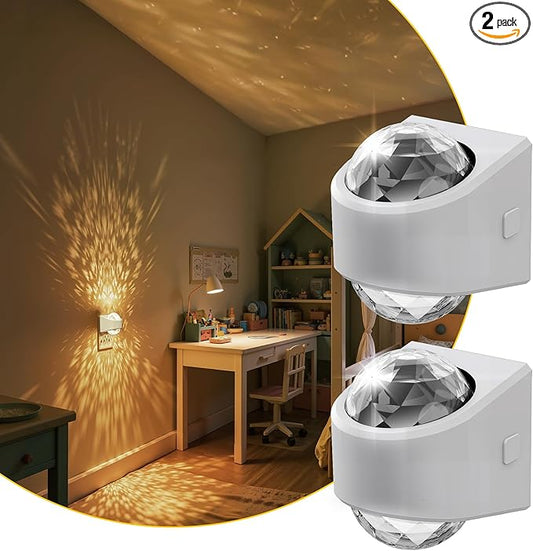 L LOHAS LED Projector Night Light, 2Pack Night Lights Plug into Wall with Dusk to Dawn Sensor,3000K Soft White Projector Nightlight for Kids Playroom Home Theater Party