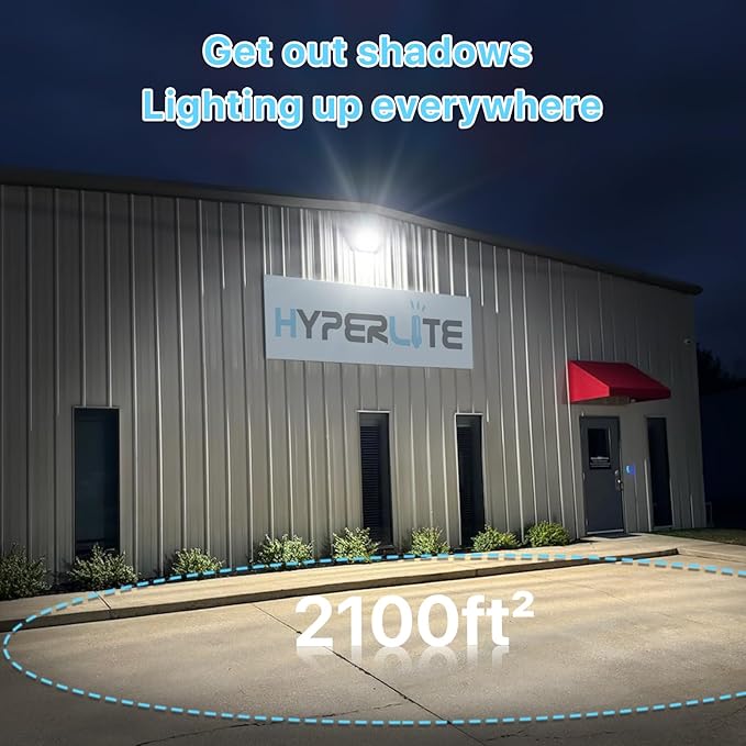 HYPERLITE LED Wall Pack 120W: 18000lm Glass Lens Dusk to Dawn Outdoor Lighting - Outdoor Security Flood Lighting for Yard Patio UL Listed (Pack of 2)