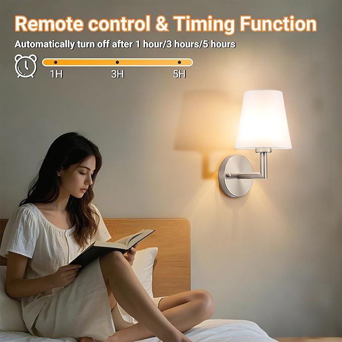Nekhung Battery Operated Wall Sconces Set of 2, Wireless Wall Light with 10000mAh RGB Dimmable Magnetic Bulb, Rechargeable Wall Sconce with Remote Control for Bedroom Living Room
