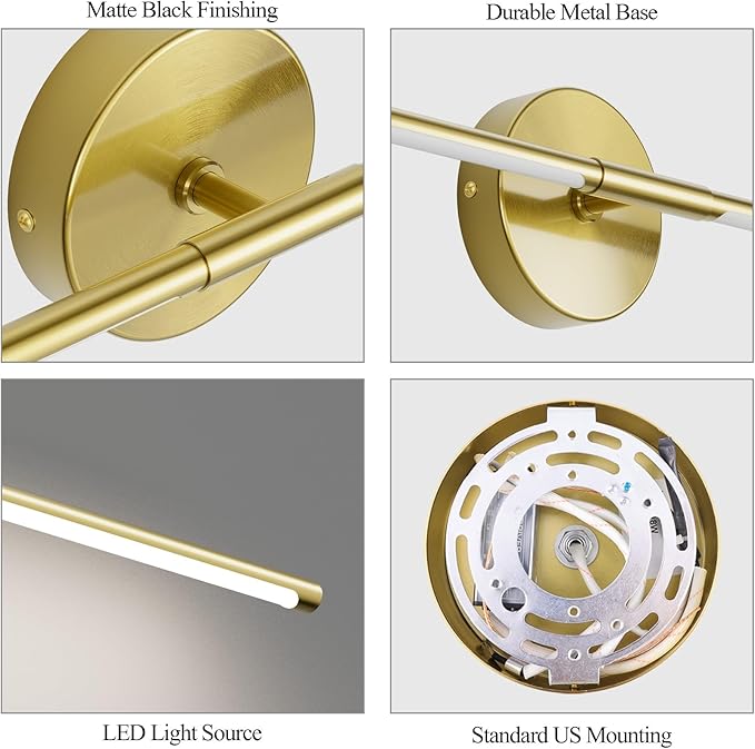 Modern Gold Vanity Light Fixture 40Inch 5000K Bathroom Light Over Mirror 360° Rotatable Bathroom Sconce(White Light)