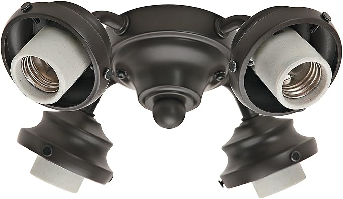 Hunter Four Light Bronze Fitter for Ceiling Fan - Ceiling Fan Light Kit Base & Replacement, Compatible with Hunter & Casablanca - 99143, New Bronze