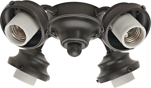 Hunter Four Light Bronze Fitter for Ceiling Fan - Ceiling Fan Light Kit Base & Replacement, Compatible with Hunter & Casablanca - 99143, New Bronze