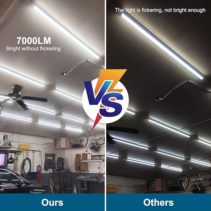 AQIQUUT Led Shop Lights 4FT 50W 6500K 7000LM Clear White,Shop Light 4FT 110V Linkable Integrated V-Shape for Shop Garage,Warehouse,Workbench and Workshop Commercial Bay Lighting(10-Pack)