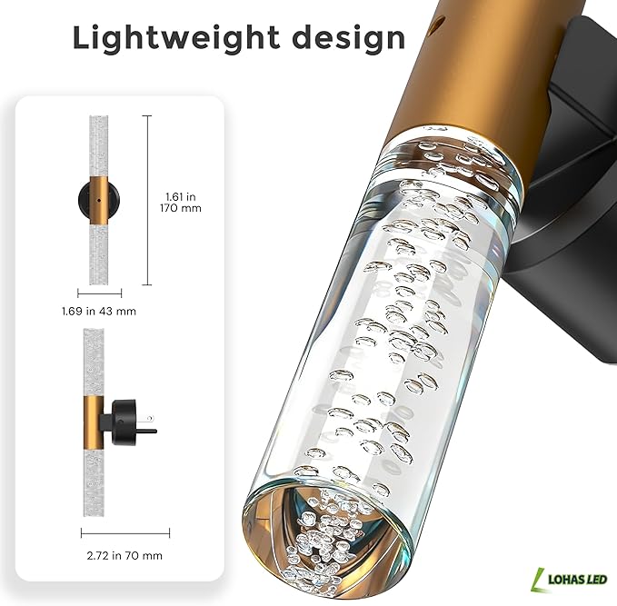 L LOHAS LED Night Light, Rotating Night Lights Plug into Wall, Light Sensor, Soft White 3 Level Dimmable LED Nightlight Plug in, Acrylic Bubble Mini Light for Bedroom Bathroom Hallway Adults, 1 Pack