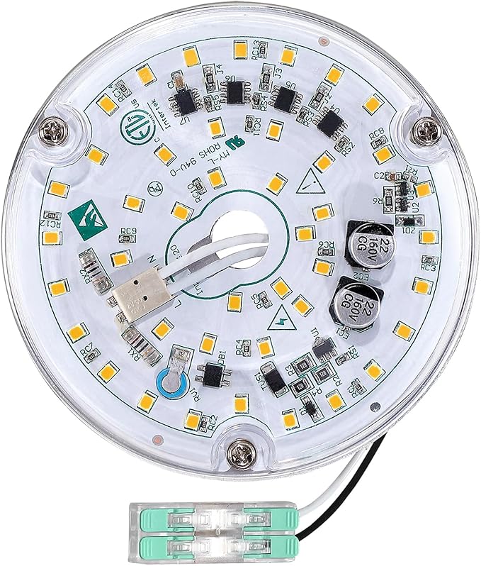 4 inch Ceiling Fan LED Light Replacement 6000K, 18W 2000LM LED Retrofit Kit, Bright Round Ceiling Fan Light Kit, 120V, CRI90, Dimmable