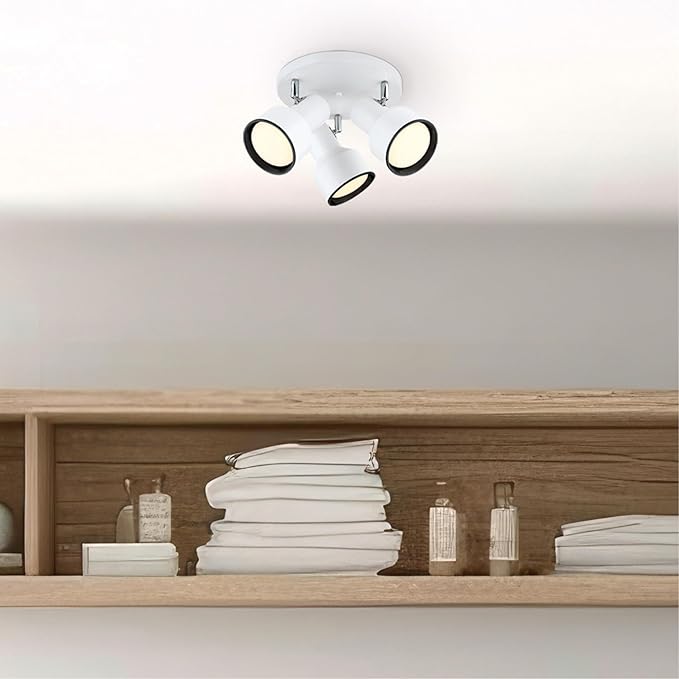 Westinghouse Lighting Remick Three Light Indoor Multi-Directional Flush Mount Ceiling Fixture, Off White Finish