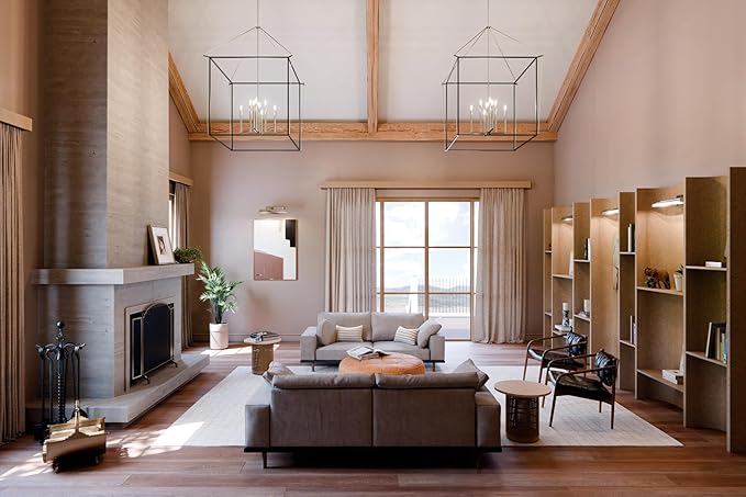 Kichler Eisley 8-Light 2 Tier Foyer Pendant, Soft Modern Light in Polished Nickel and Black, Sloped Ceiling Compatible, for Grand Foyer or Great Room (50" x 34.75" x 34.75"), 52629PN