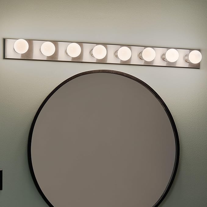 Kichler Linear Bathroom Vanity Light Fixture 48” in Brushed Nickel, Modern 4-Light Design, 628NI