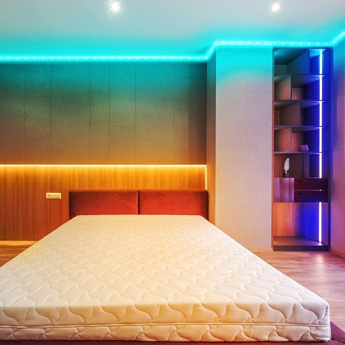 dalattin 100ft Led Lights for Bedroom Led Strip Lights Color Changing Lights with 44 Keys Remote,2 Rolls of 50ft