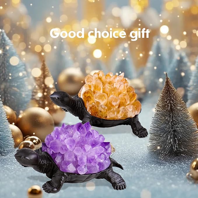 Runyangshi Natural Yellow Tooth Turtle Night Lamp Healing Crystal Bedroom Bedside Table Lamp USB Port Home Decor Women Men Gift