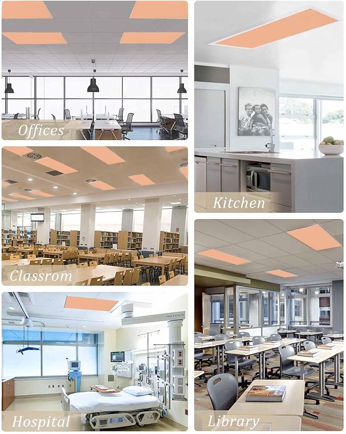 Magnetic Light Cover for Classroom Drop Ceiling,1 Pack 4x2 Ft Fluorescent Light Covers for Office Home Ceiling Light Peach Coral Solid Color Lampshade