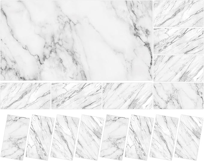 8 Pcs Fluorescent Light Covers with 80 Magnets Decorative for Classroom Ceiling Lights 4 x 2 Feet Magnetic Light Cover Filter Easy Install for Office Hospitals Drop Home Ceiling Supplies (Marble)