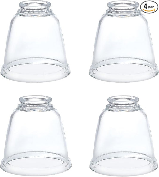 Aspen Creative 23127-4 Contemporary Clear Ceiling Fan Replacement Glass Shade, 2-1/8" Fitter, 4-5/8" Diameter x 4-1/2" Height, Clear, 4 Pack