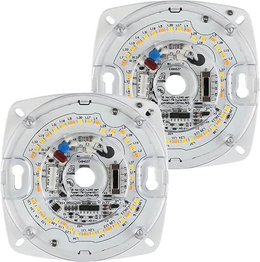 2 Packs 5.5" PCB Size, 6.73" Overall Size, 23W, CCT Selectable from 2700K to 5000K,120V, CRI80, Dimmable LED Light Engine, Retrofit Light Kit for Ceiling Flush Light, Ceiling Fan Light
