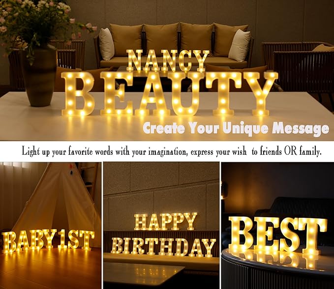 DyingSwan Small Led Marquee Letters, Light Up Letters, 8.58 Inch Led Letter Lights, Battery Powered Lighted Sign for Table, Party, Birthday, Christmas Decor (Letter V)