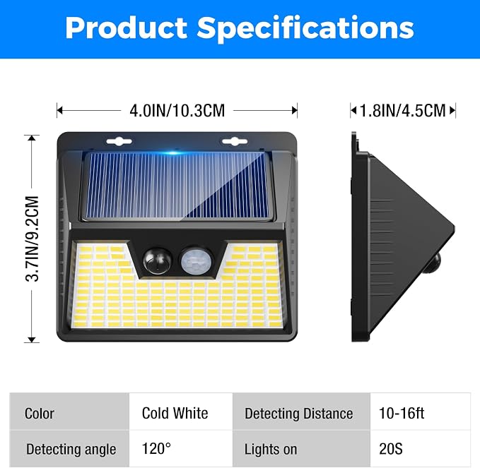 Peasur 18 Pack/140 LED Solar Lights, Outdoor Waterproof, 3 Lighting Modes, Motion Sensor, Black