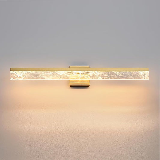 AIJIASI Gold Bathroom Light Fixtures, 32 Inch Modern Vanity Lights for Bathroom 24W Dimmable Vanity Lighting Fixtures Over Mirror LED Vanity Light Bar for Restroom Mirror 3000K
