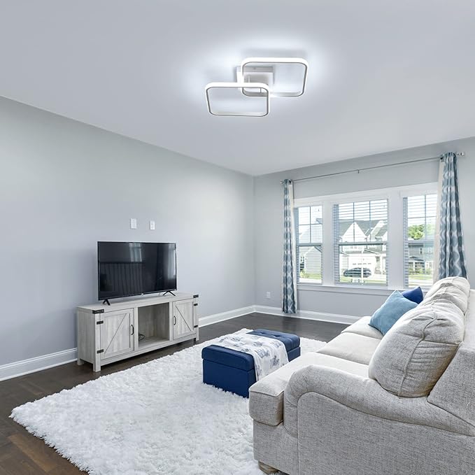 DELIPOP 23 Inch Modern LED Ceiling Light, 42W 6500K Flush Mount Ceiling Light, Acrylic Ceiling Lamp for Hallway, Living Room, Dining Room, Kitchen, Bedroom