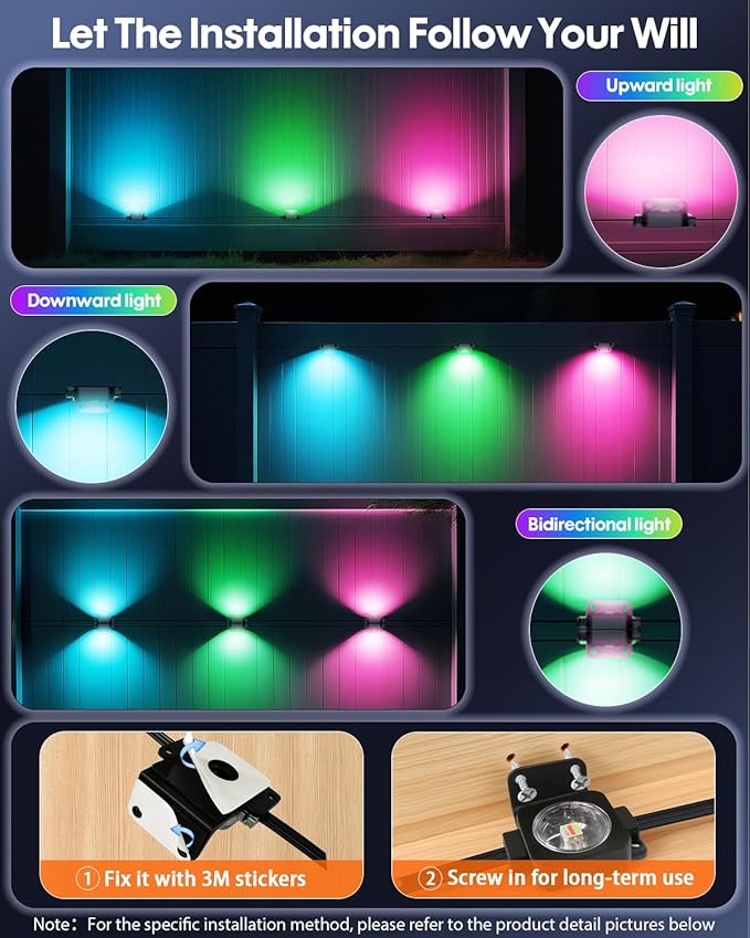 Super RGB Permanent Outdoor Lights 100Ft 60LEDs, Smart RGB-IC Year Round Eave Deck Fence Outside Lights with Remote & App Control, Multicolor & White Individual DIY LED Christmas Holiday Decor