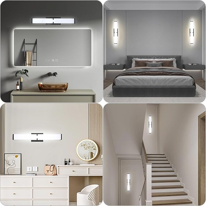 LED Bathroom Vanity Light Cool White 5000K Black Modern Matte Bathroom Lighting Fixtures; 40 Inch IP44 40W Equivalent to Incandescent 350W for Over Mirror Vanity Light - ETL Listed (1 Pack)